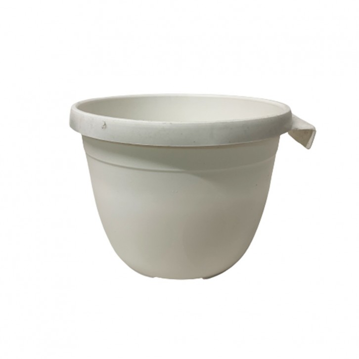 Plastic Pot with Hook (White)