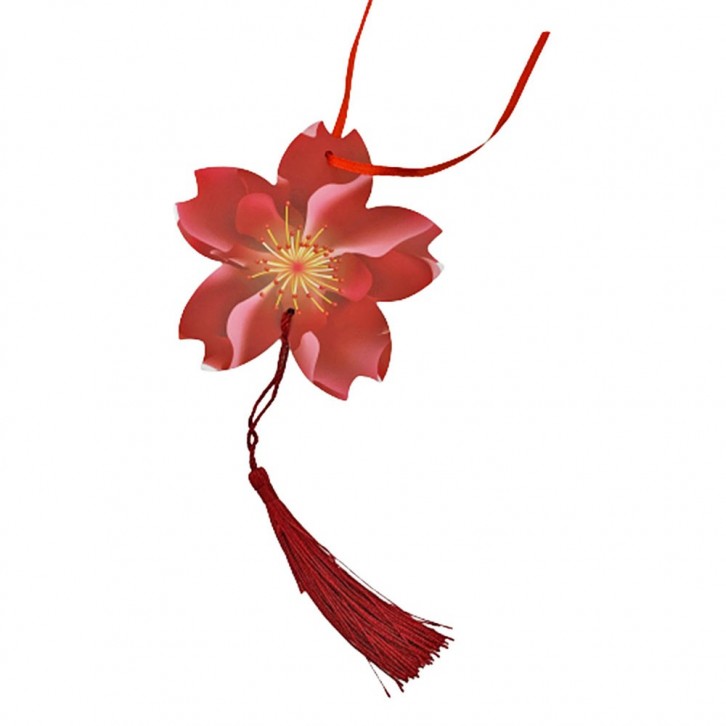 Sakura Card with Tassel 流苏樱花许愿卡