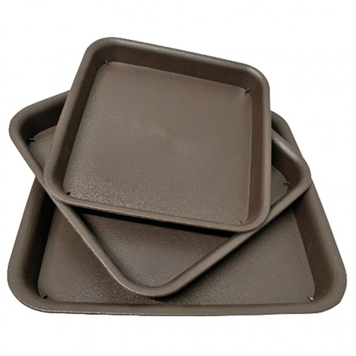 Plastic Square Tray - Dark Brown (Hua Bo Shi 花博士)