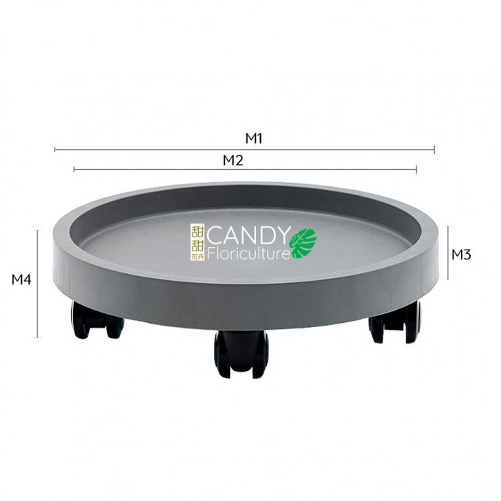 Flower Pot Caddy 钢化圓轮托盤 (HuaBoShi 花博士) Saucer with wheels