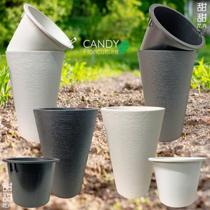 ROUND Nordic Self-Watering Plant Pot (Plastic)