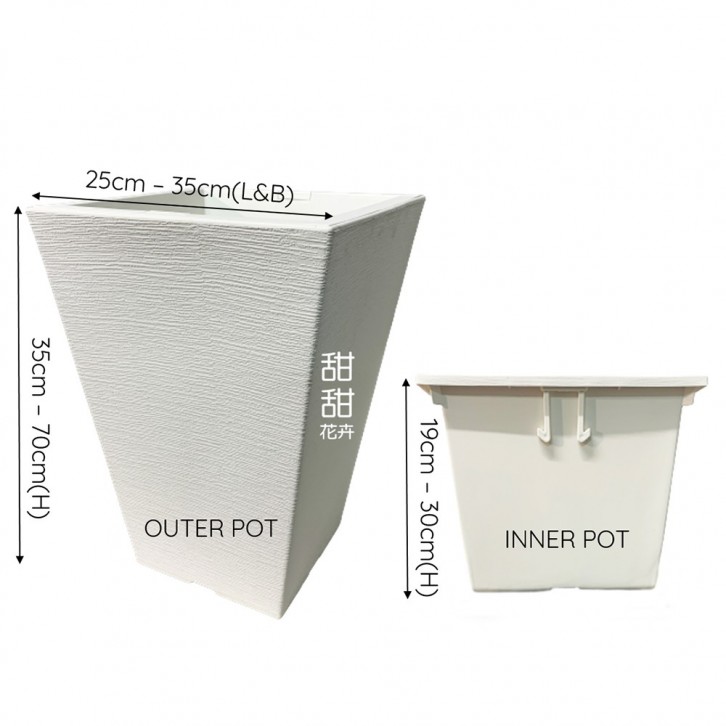 SQUARE Nordic Self-Watering Plant Pot (Plastic)