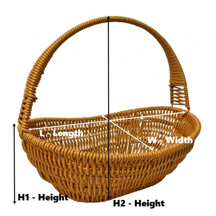 PVC Wicker Basket with Handle 3585