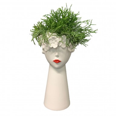 Rhipsalis on Face Shape Ceramic Pot