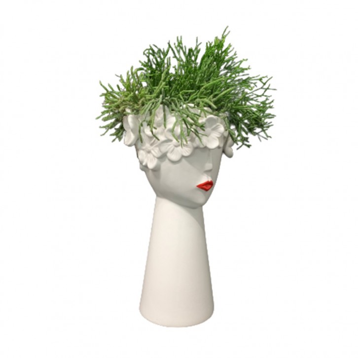 Rhipsalis on Face Shape Ceramic Pot