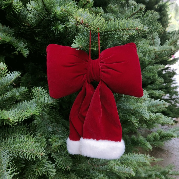 Christmas Ribbon Ornaments (Velvet puffed ribbon bow)