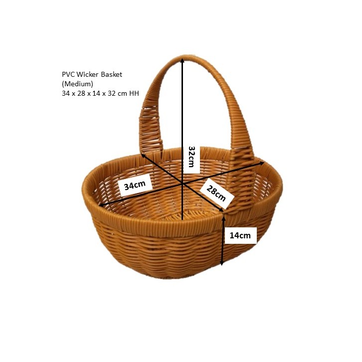 PVC Wicker Basket with Handle 4191