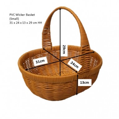PVC Wicker Basket with Handle 4191