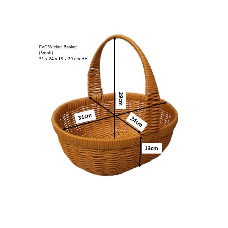PVC Wicker Basket with Handle 4191