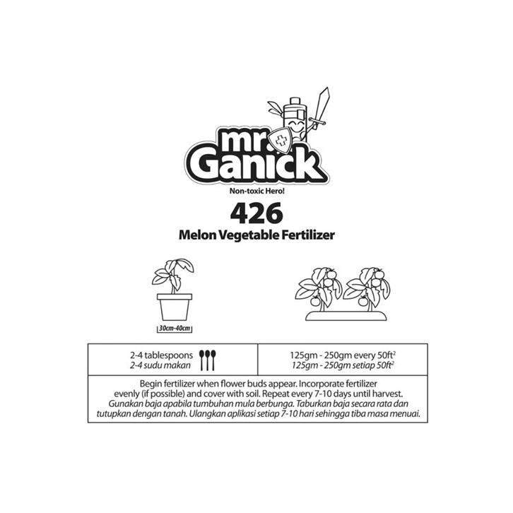 MR GANICK Melon Vegetable Fertilizer 426 瓜果肥 (Baba)