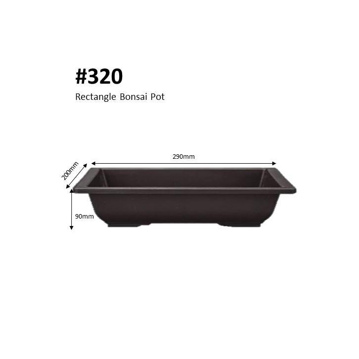 Rectangle Bonsai Pot (Plastic)