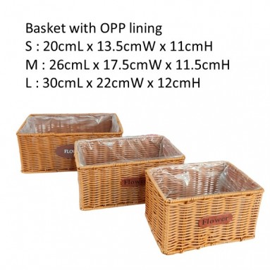 PVC Wicker Basket with lining (2937)