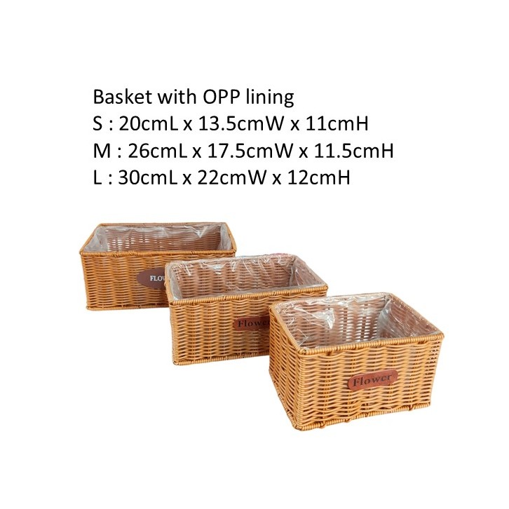 PVC Wicker Basket with lining (2937)