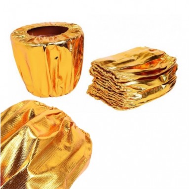 Metalic gold fabric pot wrap (1536)
