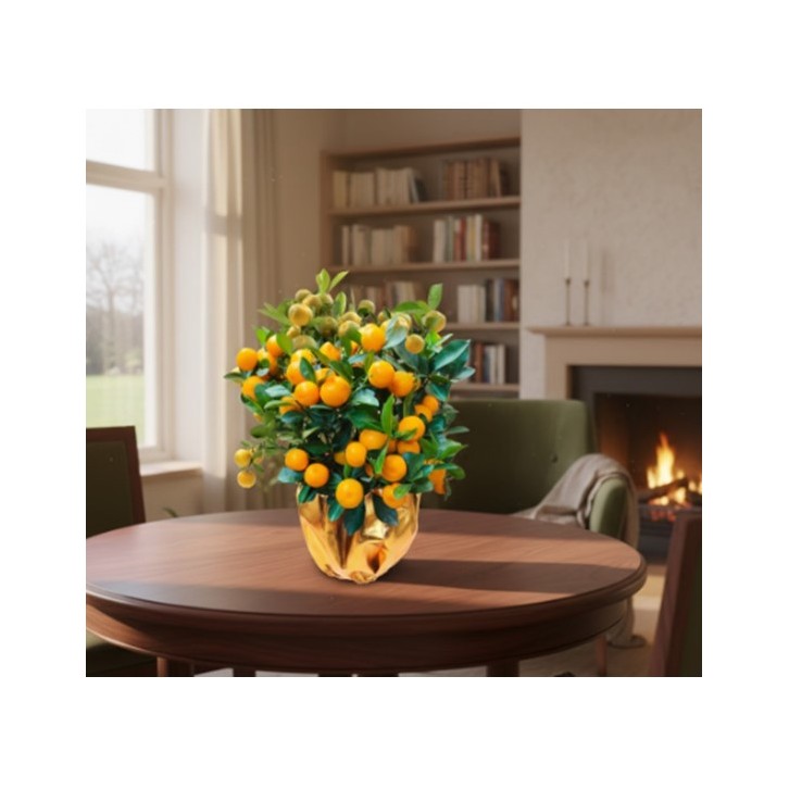 Metalic gold fabric pot wrap (1536)