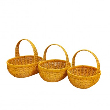PVC Wicker Basket with Handle 4191
