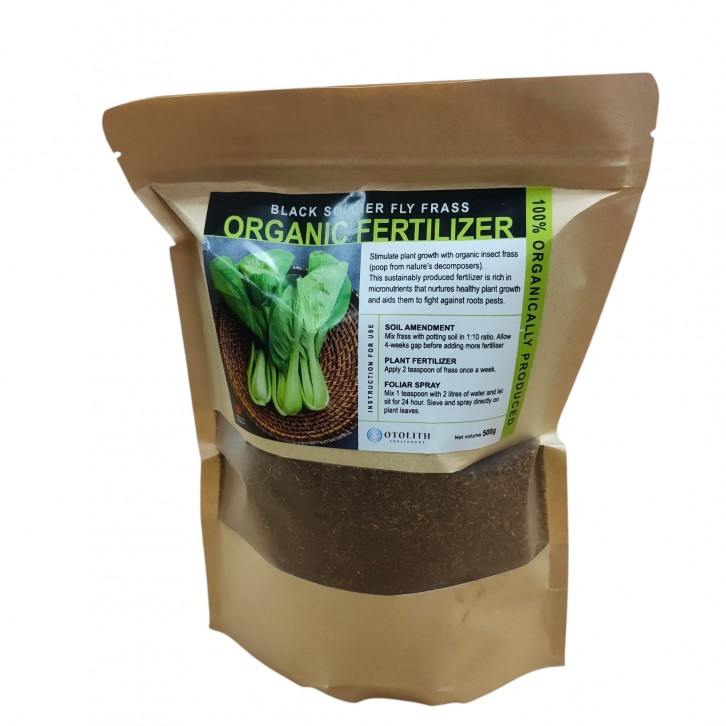 Black soldier fly frass organic fertilizer