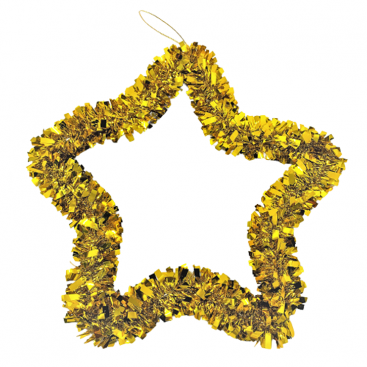 Christmas Tinsel Star (Assorted Colors)