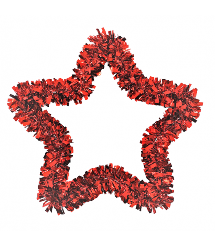 Christmas Tinsel Star (Assorted Colors)