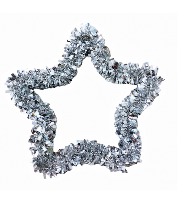 Christmas Tinsel Star (Assorted Colors)