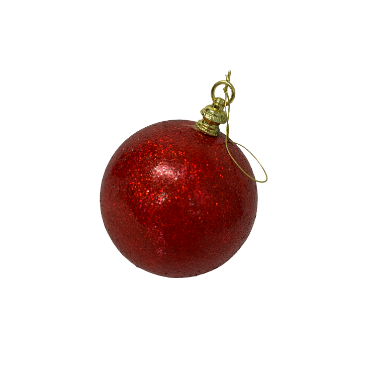15cm(Ø) Decorative Christmas Glitter Red Ornament Ball