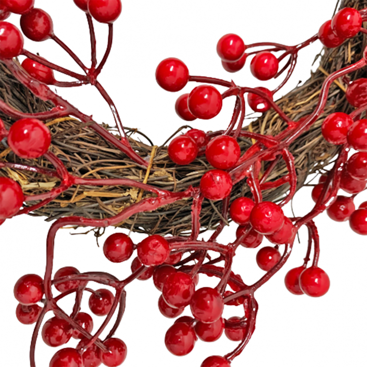 10 inches Artificial Christmas Wreath with Red Berries Decorations