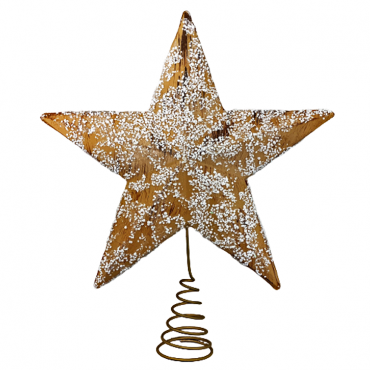 3D Woodgrain Molded Star with Snow