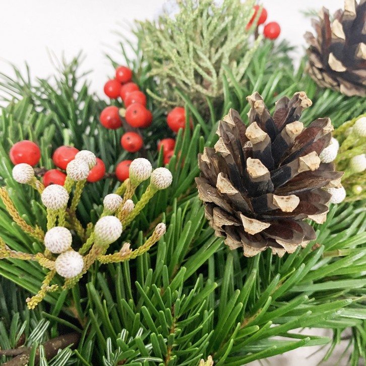 Fresh FIR Christmas TABLE Wreath (Decorated)