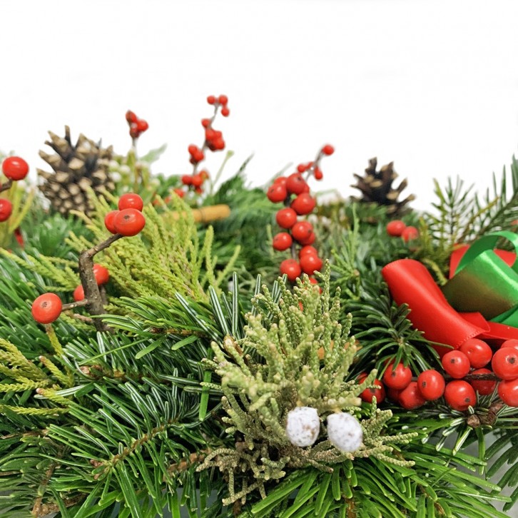 Fresh FIR Christmas TABLE Wreath (Decorated)