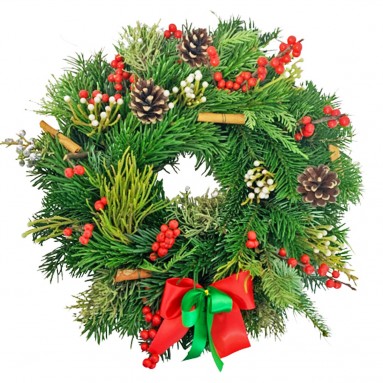 Fresh FIR Christmas TABLE Wreath (Decorated)