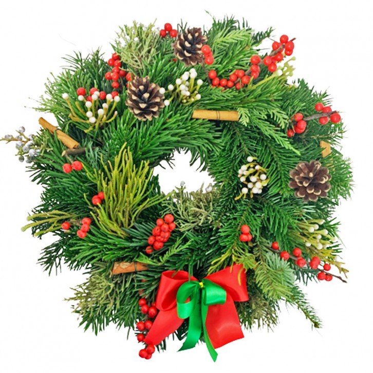 Fresh FIR Christmas TABLE Wreath (Decorated)