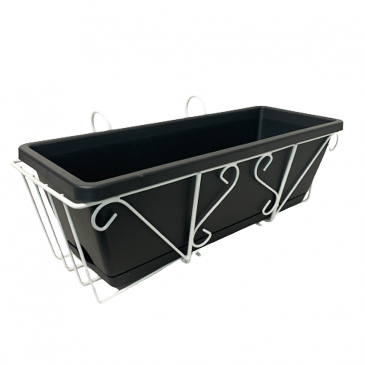 Rectangular Planter Box With Metal Rack