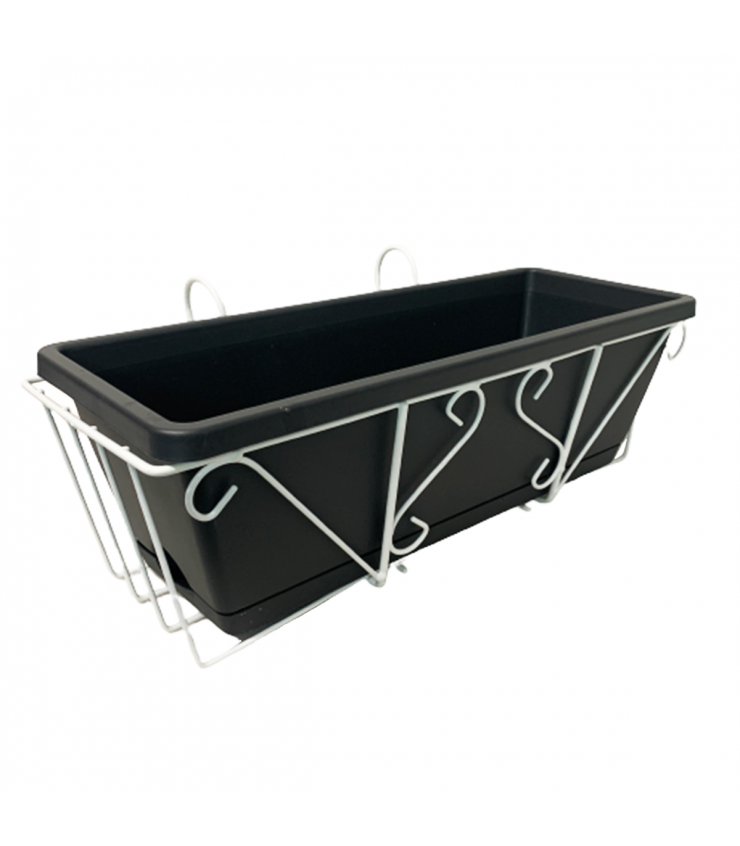 Rectangular Planter Box With Metal Rack